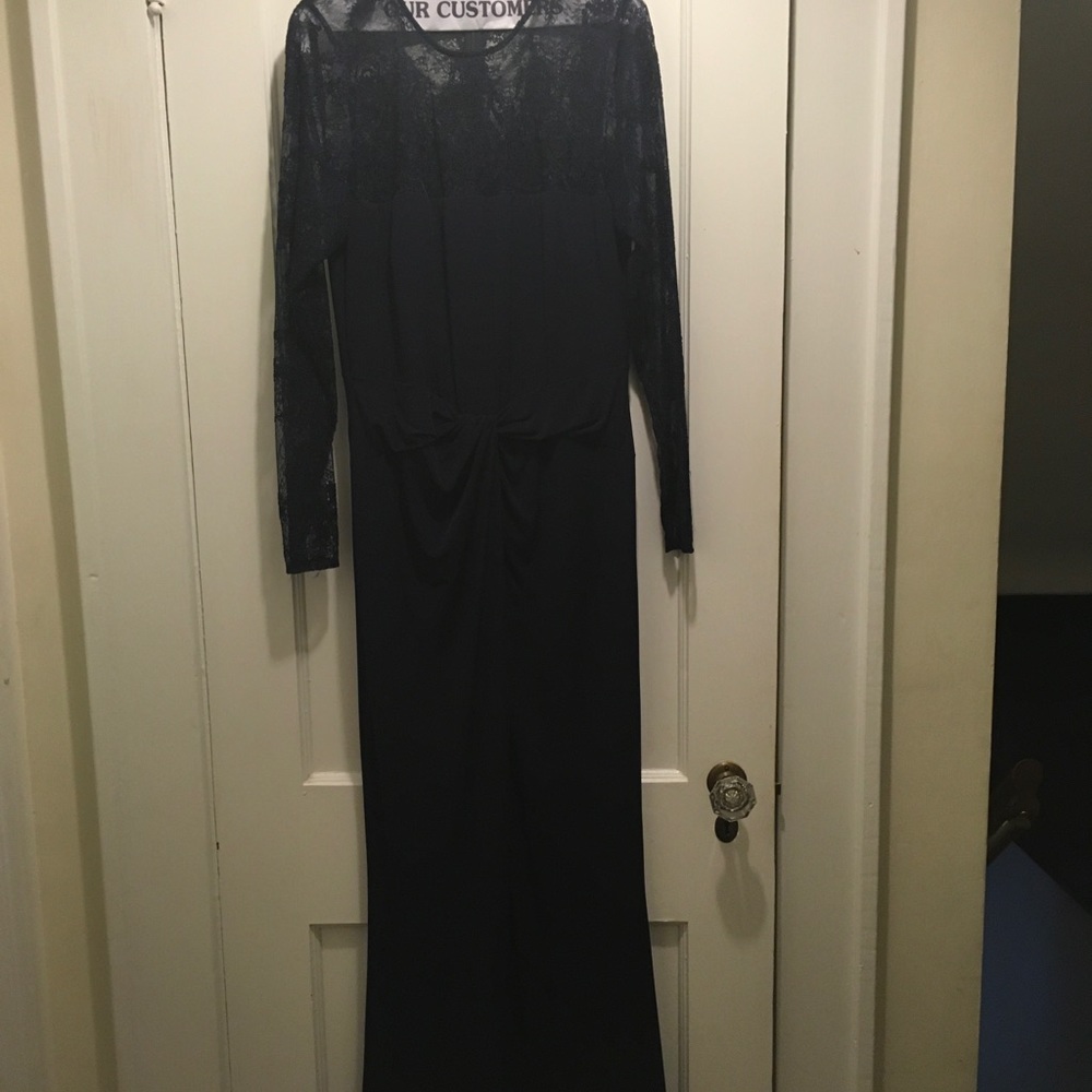 David Meister size 14 navy lace gown
